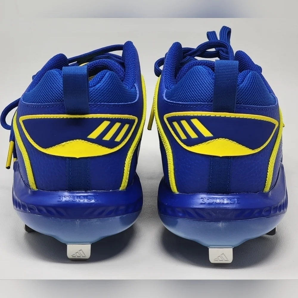 Adidas Bounce Baseball Metal Cleats GZ0451 Men's Size 14 Blue/Yellow New